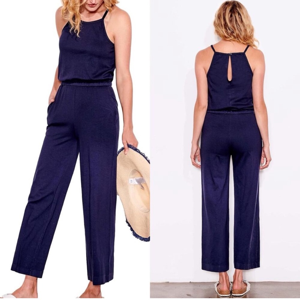 Sundry Ponte Wide Leg Black Jumpsuit with pockets Size 3